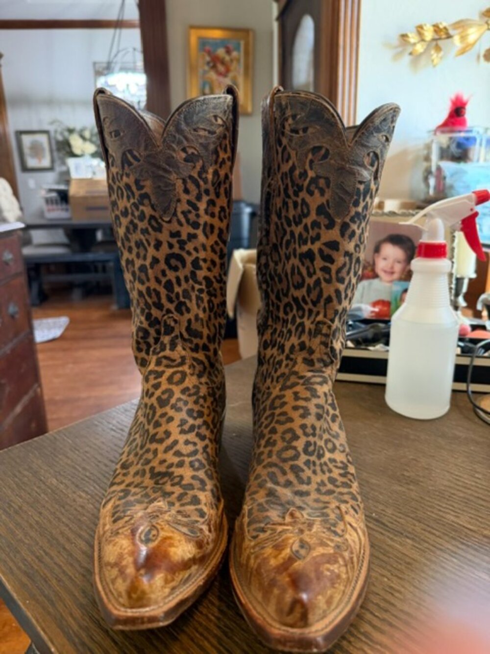 Lucchese RAREDiva Angiola Limited Ed. Cowboy Boots Women 9B Leopard Print 90/120 - Picture 3 of 15